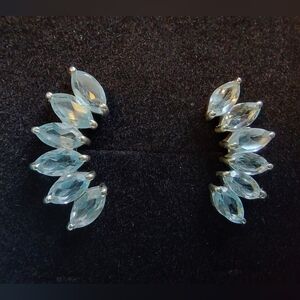 Light Blue Topaz Statement Earrings